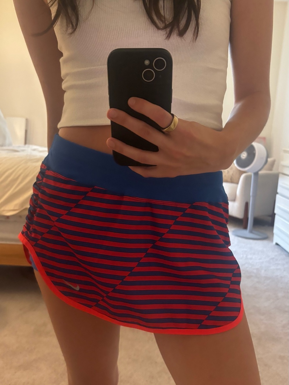 Nike Blue and Red / Pink Striped Tennis Skort